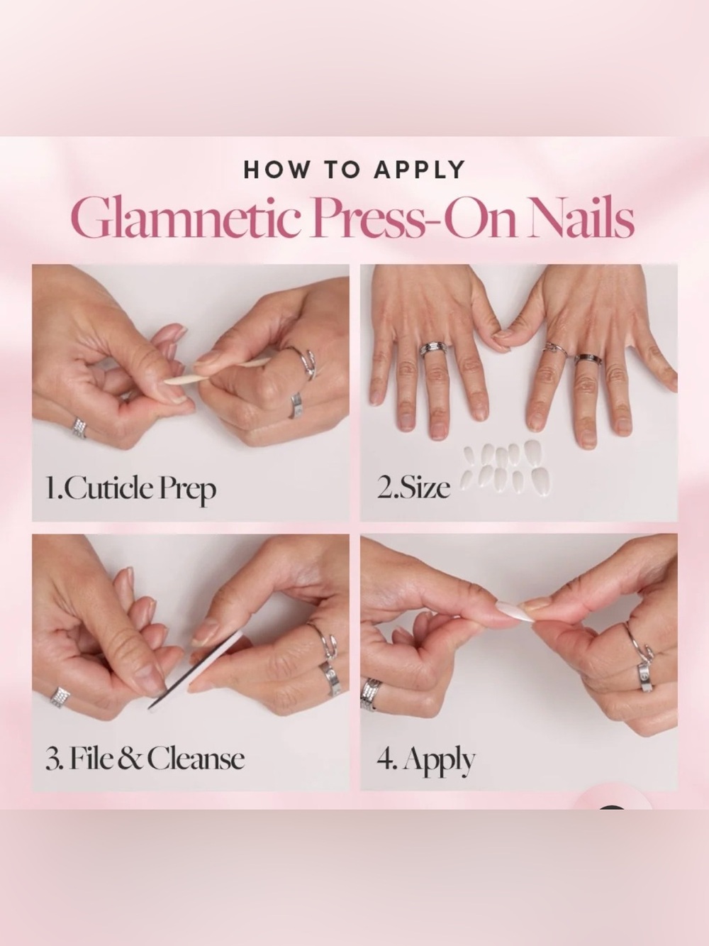 Glamnetic Short Round Press-On Nails in PURE INTENTIONS nib - Picture 4 of 14